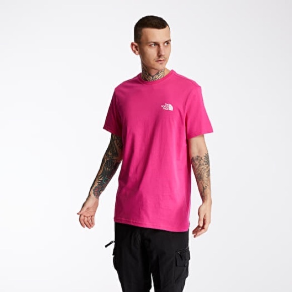 The North Face Men's Unisex Pink Magenta Simple Half Dome T-Shirt Large - Picture 1 of 8
